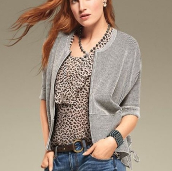 Cabi‎ Cupid's Cardi sweater jacket stripe zipper - Picture 1 of 15
